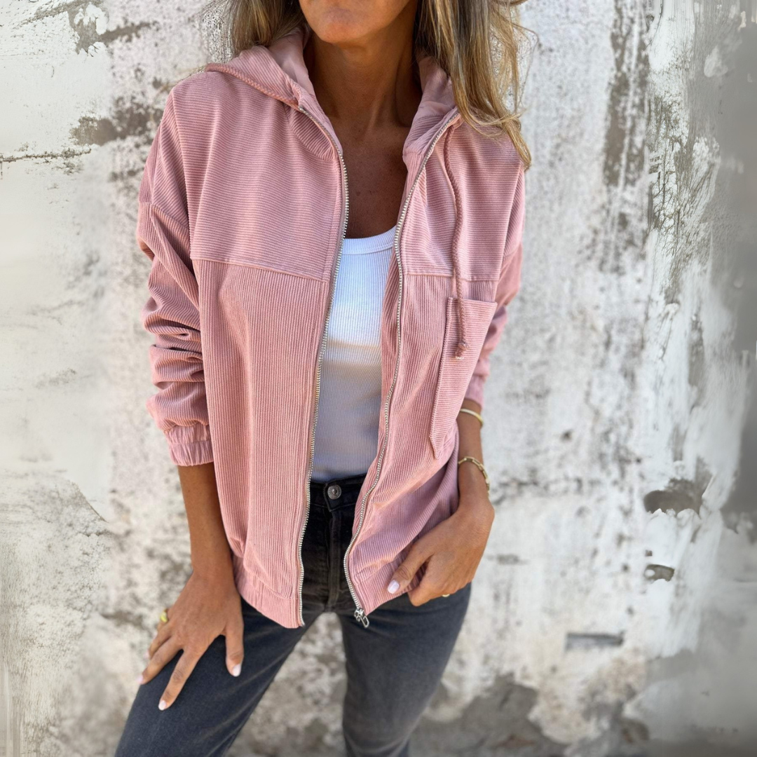 ELLA™ | CORDUROY JAKKE MED HETTE OG GLIDELÅS
