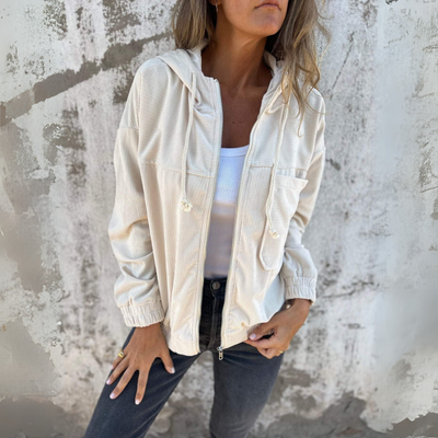 ELLA™ | CORDUROY JAKKE MED HETTE OG GLIDELÅS